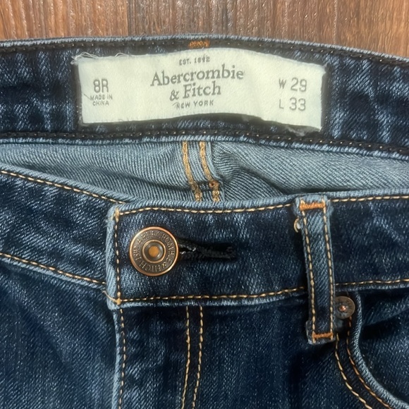 Abercrombie & Fitch bootcut blue jeans 29W x 33L (8R) GUC - Picture 3 of 5
